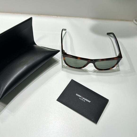 Saint Laurent 58mm Cat Eye Sunglasses Havana Green